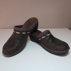 Columbia Brown Leather Twine Mule Clog Size 8